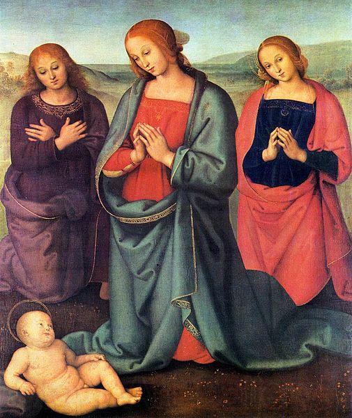 Pietro Perugino Madonna with Saints Adoring the Child Norge oil painting art
